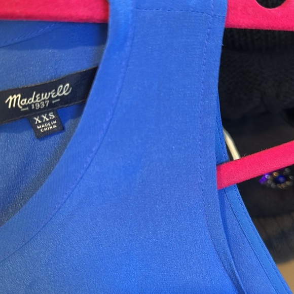 Madewell royal blue 100% silk sleeveless blouse size XXS - Picture 2 of 4